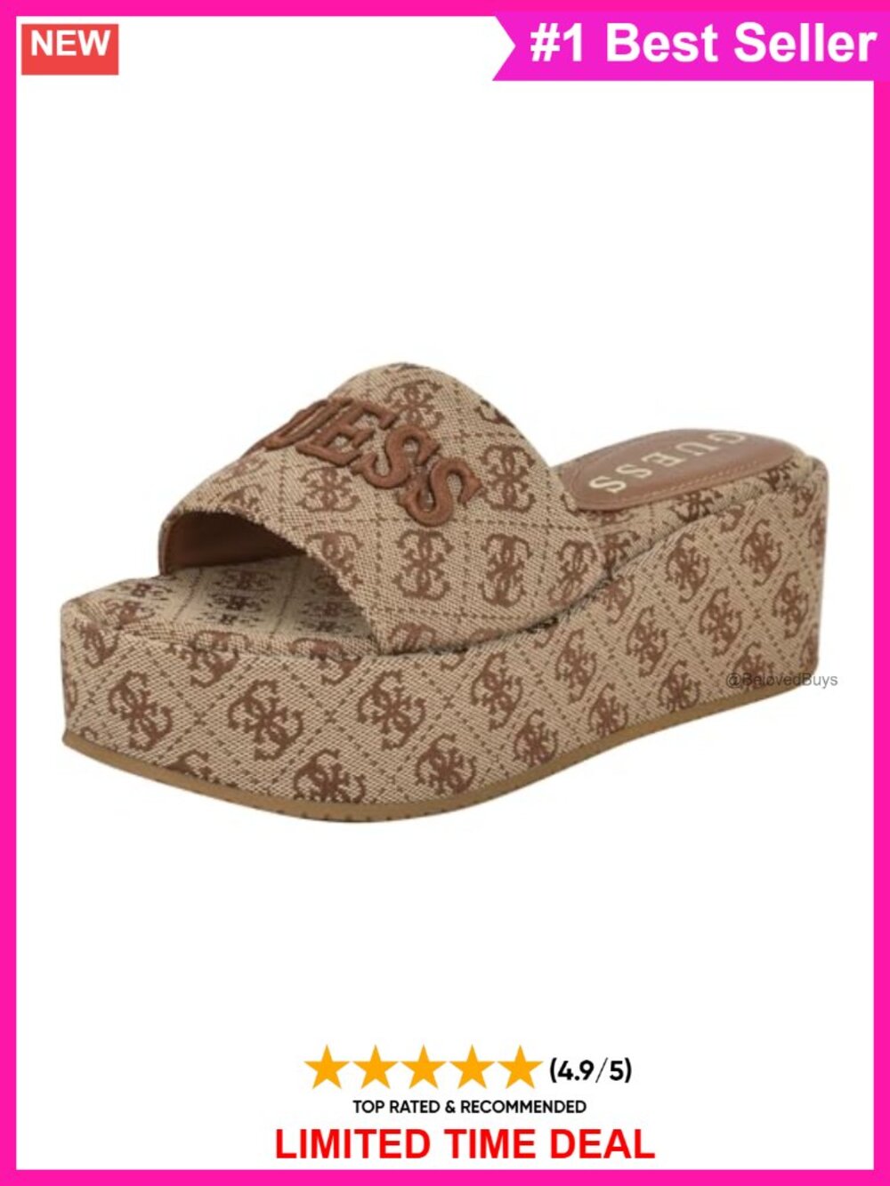 Wedge Platform Slide Sandals Embroidery Letter Print Slip On Round Toe